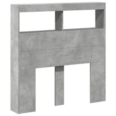 Hoofdbordkast met LED-verlichting 100x17x102 cm betongrijs Hoofdbordkast met LED-verlichting 100x17x102 cm betongrijs