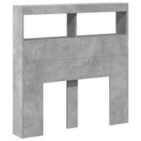 Hoofdbordkast met LED-verlichting 100x17x102 cm betongrijs - thumbnail