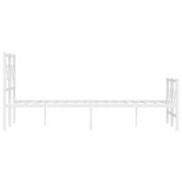 Bedframe met hoofd- en voeteneinde metaal wit 120x200 cm - thumbnail