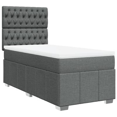 Boxspring met matras stof donkergrijs 120x200 cm