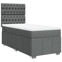 Boxspring met matras stof donkergrijs 80x200 cm - thumbnail
