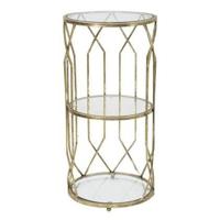 Mauro Ferretti Tunisi Ronde kast in goud metaal met 2 planke - thumbnail