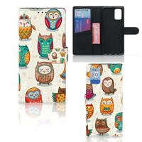 Samsung Galaxy A02s | M02s | Telefoonhoesje | Met pasjeshouder | Vrolijke Uilen - thumbnail