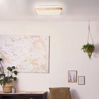 Brilliant PlafondlampTumeo 39 x 39cm wit met hout - G99791/75 - thumbnail