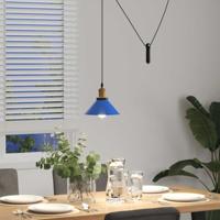 Hanglamp in hoogte verstelbaar E27 22 cm metaal donkerblauw - thumbnail