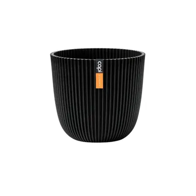 Capi nature groove bol bloempot 13x12 cm zwart