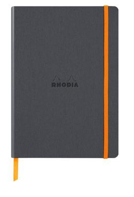 Notitieboek rhodia a5 lijn 80 vel 90gr titanium Notitieboek rhodia a5 lijn 80 vel 90gr titanium