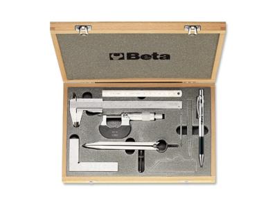 Beta 7-delige set meet- en aftekeninstrumenten (art. 1650, 1658/25, 1670, 1680C, 1682, 1688BC) in kistje 1685/C7 - 016850110 Beta 7-delige set meet- en aftekeninstrumenten (art. 1650, 1658/25, 1670, 1680C, 1682, 1688BC) in kistje 1685/C7 - 016850110