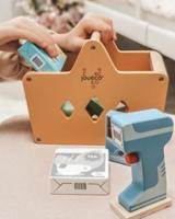 Joueco gevulde houten winkelmand - thumbnail