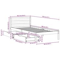 Bedframe zonder matras massief grenenhout 90x190 cm - thumbnail