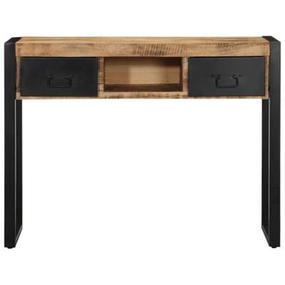 Wandtafel 100x35x75 cm massief ruw mangohout