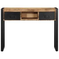 Wandtafel 100x35x75 cm massief ruw mangohout - thumbnail