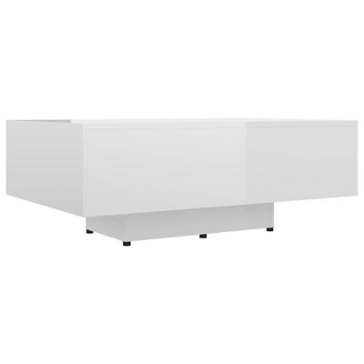 Salontafel 85x55x31 cm spaanplaat hoogglans wit