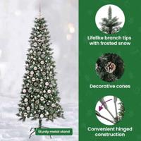 VidaXL Kunstkerstboom met 300 led groen 210 cm pvc en plastic en staal - thumbnail