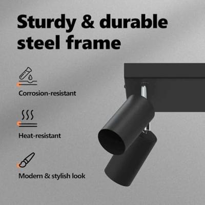 VidaXL Plafondspot met schijnwerpers zwart 26 x 26 x 16 cm metaal