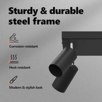 VidaXL Plafondspot met schijnwerpers zwart 26 x 26 x 16 cm metaal - thumbnail