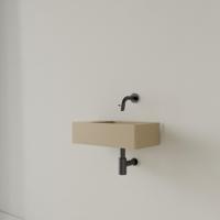 Fontein Gliss Design Freya Solid Marble 40x22x10 cm Zonder Kraangat Links Mat Cappuccino Gliss Design - thumbnail