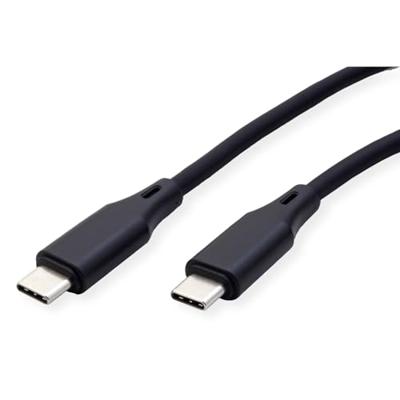 ROLINE USB 2.0 kabel, type C-C, ST/ST, siliconen, 60W, zwart, 1m