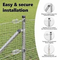 VidaXL Afrasteringspaal zilver 25 x 0,5 m (19 x 19 mm mesh) staal - thumbnail