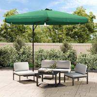 VidaXL Parasol met stalen paal 300 cm groen - thumbnail