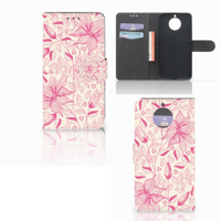 Motorola Moto G5S Plus Hoesje Pink Flowers - thumbnail