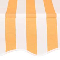 VidaXL Luifel handmatig uittrekbaar 400 cm oranje en witte strepen - thumbnail