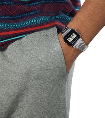 Casio A158WEA-1EF Horloge Retro Classic zilverkleurig-zwart
