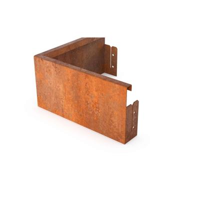 Afboording Cortenedge Cortenstaal binnenhoek met rand 30x30cm 15cm hoog Geroba - Geroba Afboording Cortenedge Cortenstaal binnenhoek met rand 30x30cm 15cm hoog Geroba - Geroba