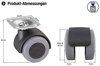 Metafranc Dubbel Wiel Parket 40Mm Plaat W - WU0802200