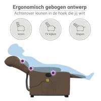 Sta-op-massagestoel verstelbaar stof bruin - thumbnail