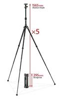 Velbon UT 63D aluminium driepootstatief incl. QHD-63D kop (hoogte 156,9 cm, belastbaarheid 5 kg) - thumbnail