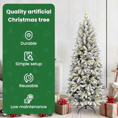 VidaXL Kunstkerstboom wit 150 cm pvc en plastic en staal en pe