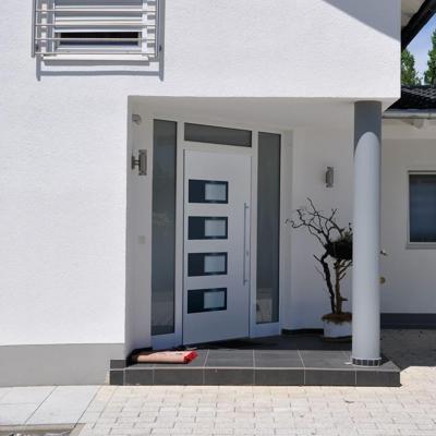 Voordeur 100x200 cm aluminium en PVC wit