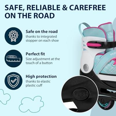 Hudora inline skeelers basic mint, maat 30-33