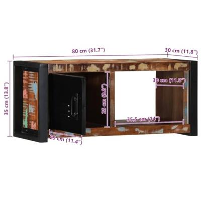 Tv-meubel 80x30x35 cm massief gerecycled hout