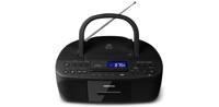 MEDION E65010 Stereo radio (CD-speler, cassette, USB-aansluiting, AUX audio-ingang, MP3-weergave. FM PLL-radio, 40-zenders geheugen, batterijvoeding, afstandsbediening) zwart - thumbnail