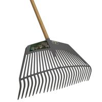 Bladhark en -vork in 1 58.5 cm met houten steel 160 cm - thumbnail