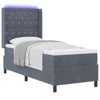 Boxspringbed met matras en LED fluweel donkergrijs 80x200 cm - thumbnail