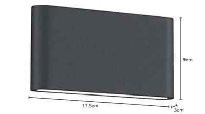 Trio WandlampThames II Up - Down 17,5cm zwart - 227660242