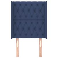 Hoofdbord met randen 93x16x118/128 cm stof blauw - thumbnail