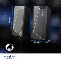 Nedis Gaming Speaker | Speaker-kanalen: 2.0 | USB Gevoed | 3,5 mm Male | 18 W | LED | Volumebediening - GSPR31020BK - thumbnail