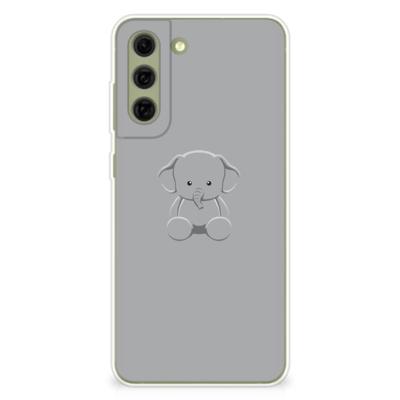 Samsung Galaxy S21FE Telefoonhoesje met Naam Grijs Baby Olifant Samsung Galaxy S21FE Telefoonhoesje met Naam Grijs Baby Olifant