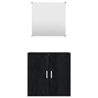 2-delige Badkamermeubelset bewerkt hout zwart - thumbnail