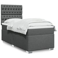 Boxspring met matras stof donkergrijs 100x200 cm - thumbnail