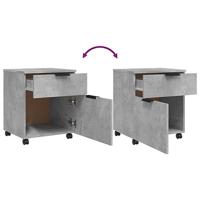Dossierkast verrijdbaar 45x38x54 cm bewerkt hout betongrijs - thumbnail
