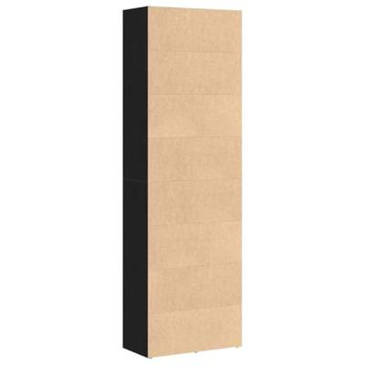 Boekenkast 60x30x189 cm spaanplaat zwart eikenkleurig