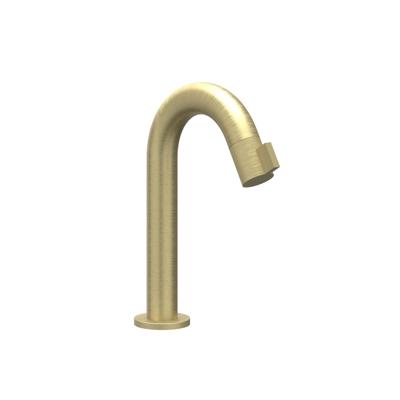 Fonteinkraan IVY Tribe Opbouw Gebogen Model S Met Schuimstraalmond Geborsteld Mat Goud PVD Fonteinkraan IVY Tribe Opbouw Gebogen Model S Met Schuimstraalmond Geborsteld Mat Goud PVD
