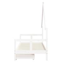 Kinderbedframe met lades 80x200 cm massief grenenhout wit - thumbnail
