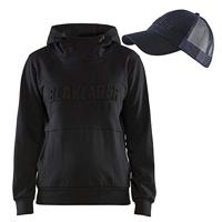 Blåkläder Dames hoodie 3D 35601158 | Zwart | Maat S - 7330509771471 - thumbnail