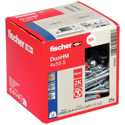 Fischer 572923 DuoHM 4x55 S PH TX Hollewandplug 55 mm 25 stuk(s)